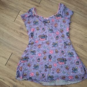 Dolls Kill Bratz Graphic Dress in Purple and Pink